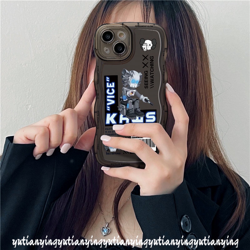 Casing Kaws Beruang Violent Merek Trendy Redmi Note10 9 8 11 9Pro 9s 10s 11s 10Pro 11Pro+Redmi 9T 10 9 9A 10A 9C NFC 10C A1 A1+PO CO M3 X3 NFC Pro Mi 11T Pro Soft Sarung Tepi Wavy