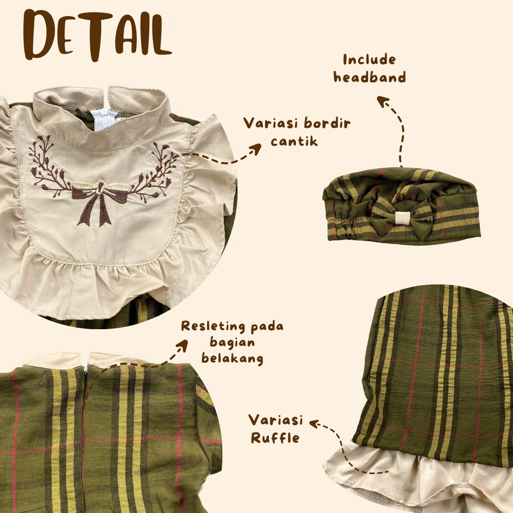 2-5TH GAMIS ANAK ADELINE LONG DRESS ANAK PEREMPUAN WITH BARET BY MYBEE