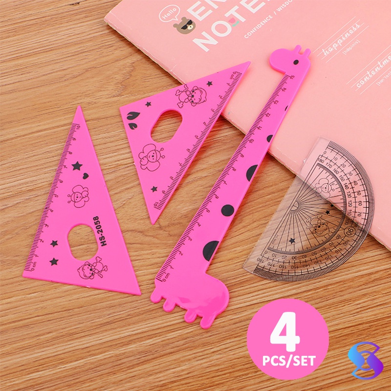 

15cm ruler set/ Penggaris Plastik 1 Set 4 Model -Suning Mall