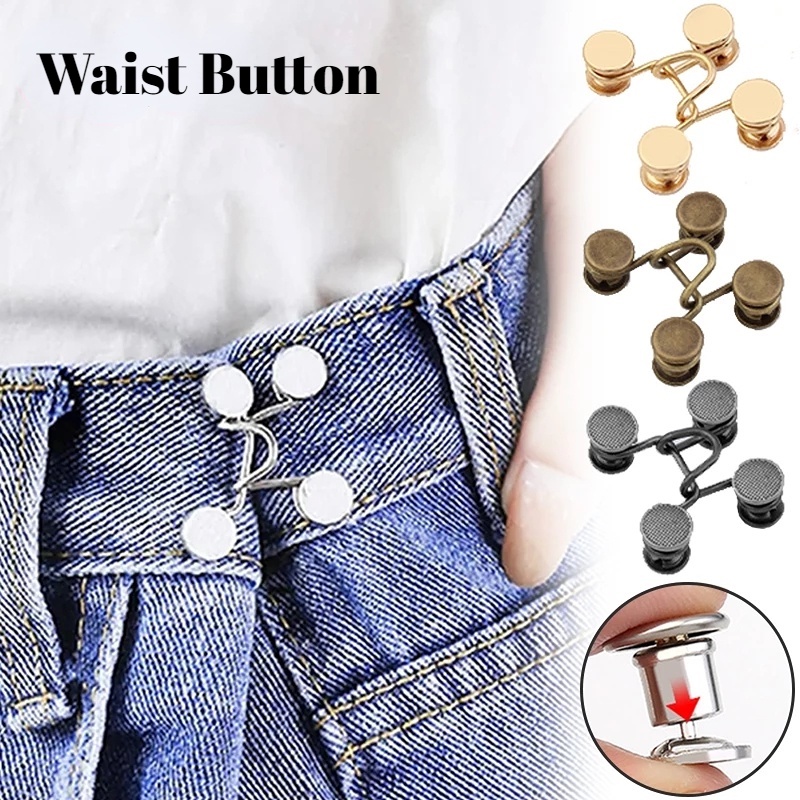 Jeans Mengencangkan Gesper Pinggang/Kancing Penyesuaian Pinggang Gaya Bebas Paku/DIY Invisible Adjust Metal Button