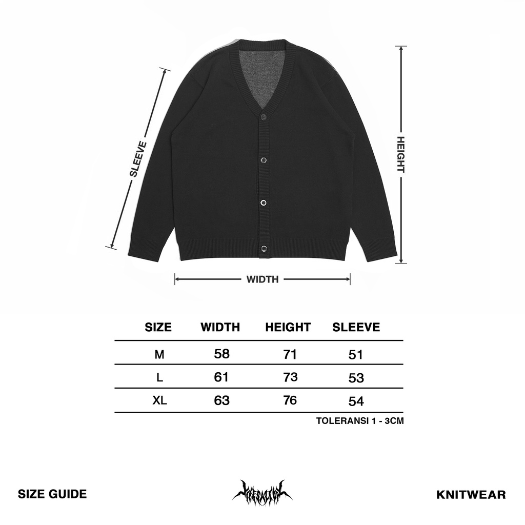 CARDIGAN OVERSIZE | DEVILS | BLACK | YIKESALLDAY