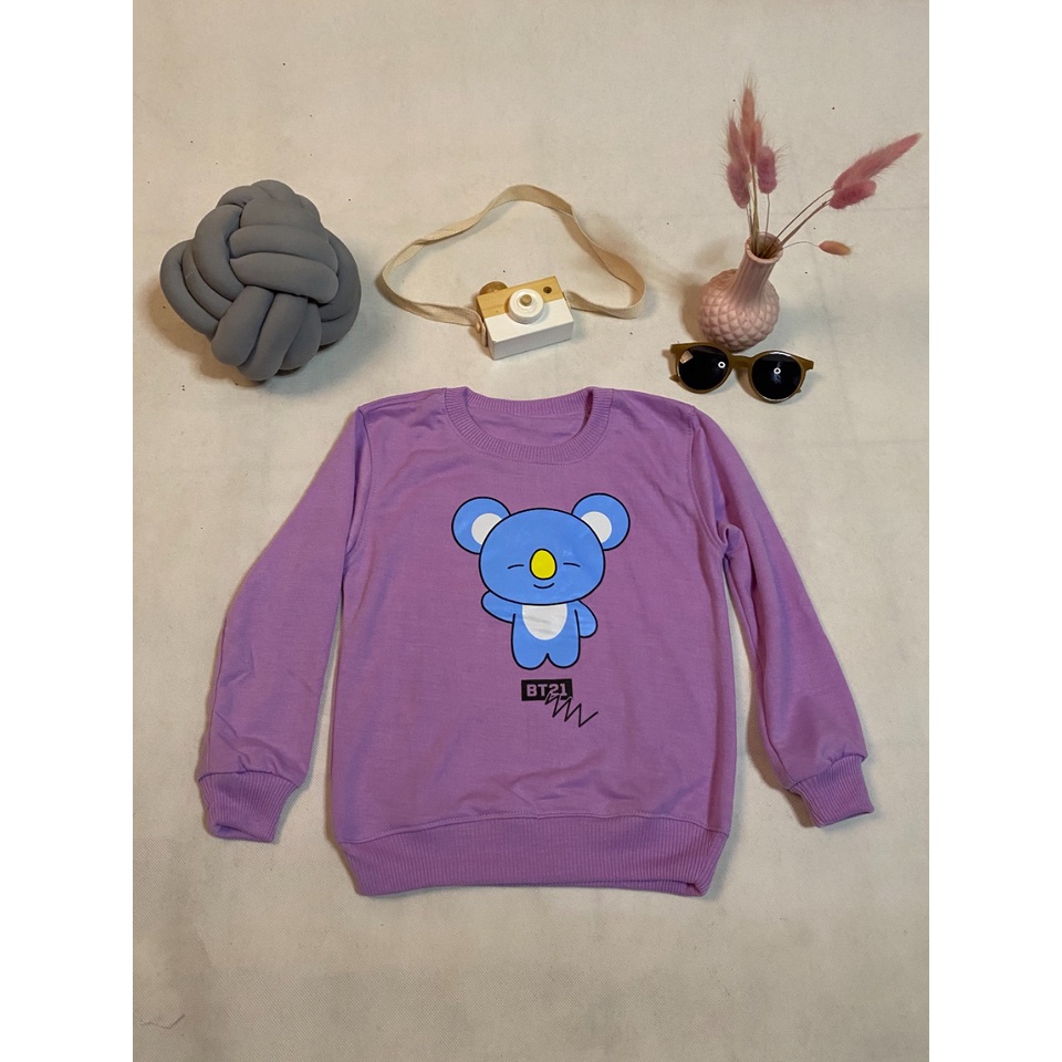 SWEATER BT21W PANDA CREW NECK ANAK // SWEATER BASIC ANAK BTS KOREA KEREN