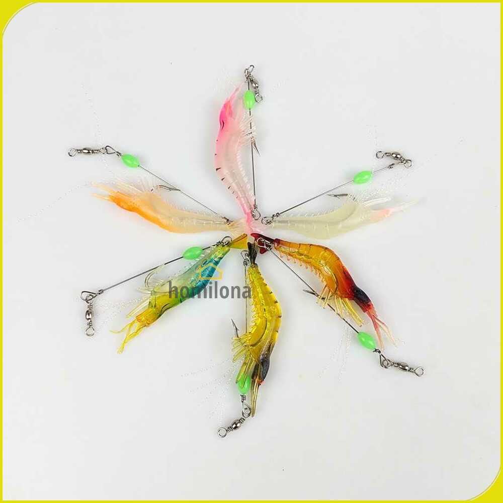 WDAIREN Umpan Pancing Udang Kecil Luminous Shrimp Soft Bait Lure