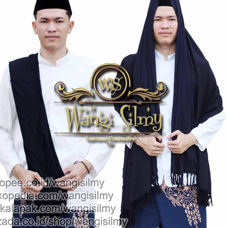 BLZ.11Ja23ᴺ ▪ Sorban Rida Hitam Polos Panjang Rida Rayon Surban Habib Kashmiri Polos
