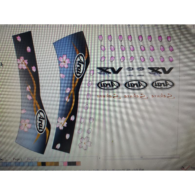 Water Decal Arai Ram Sakura Black