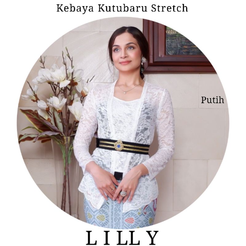 Atasan Kebaya Kutubaru Lengan Panjang Brokat Stretch Lilly