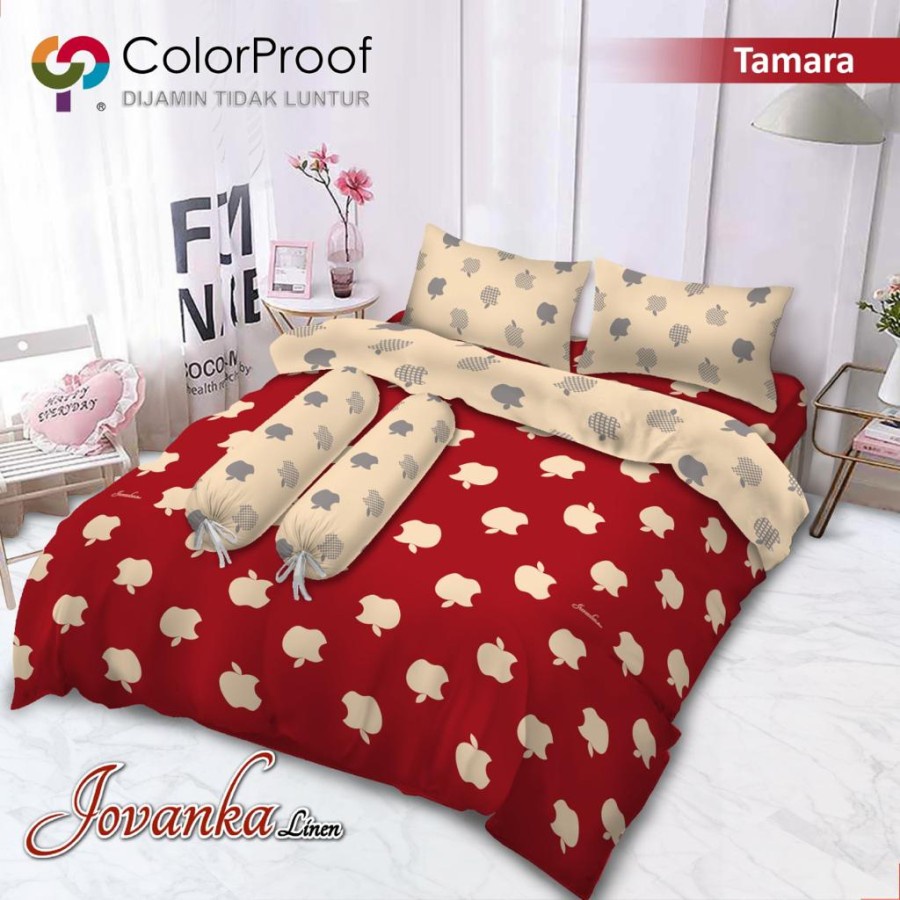 Bedcover set 180x200 T20 Jovanka Linen Sprei King kasur no1 motif Tamara Seprei Sarung bantal guling
