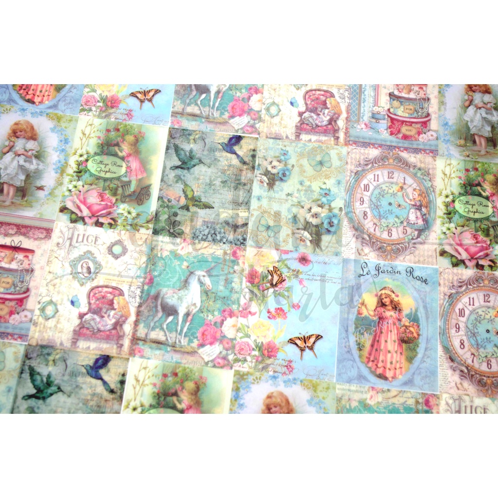 Material Paper Vintage SET Kertas Vibtage Motif Flower Kupu Lucu DIY Scrapbook GH 301380