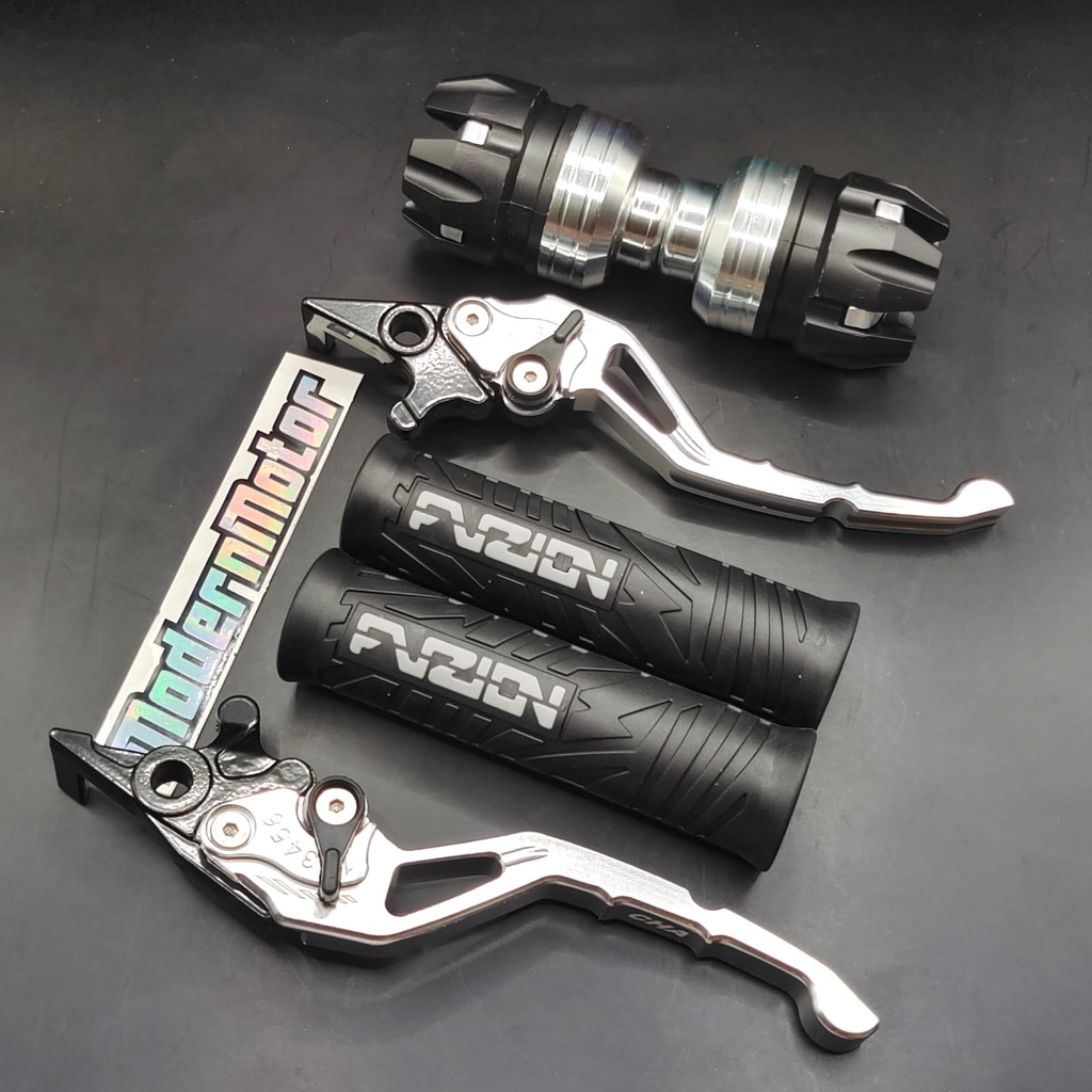 Handgrip Fuzion+jalu as+Handle variasi CNC Ninja 250 Ninja 250 fi Ninja RR KLX CRF CBR CB CBR 150 CBR Facelite KLX 150 D-Tracker Vario 160 Mx king