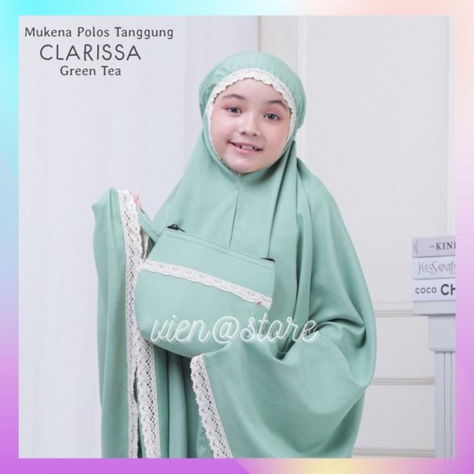 Mukena Anak tanggung katun adem Clarissa mukenah anak putih terbaru