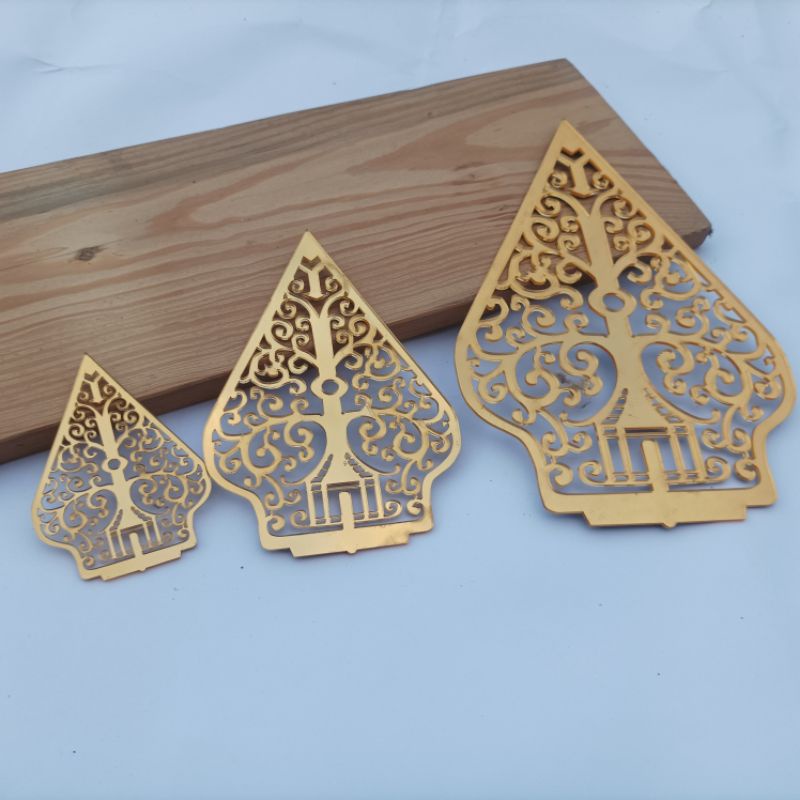 Gunungan Wayang akrilik miror | Chipboard Gunungan | Hiasan Mahar | Dekorasi Mahar | Dekorasi Mahar 