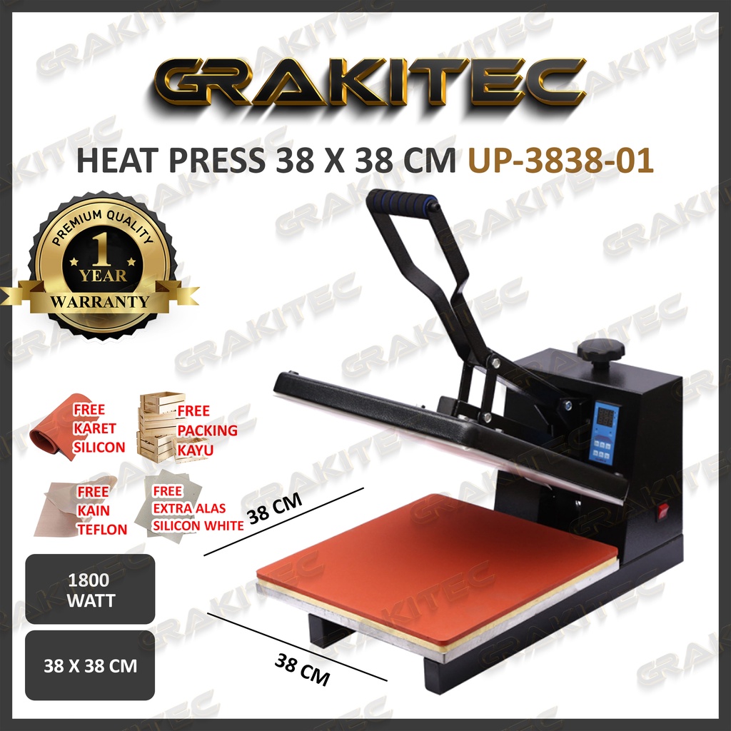 Mesin Press Sablon Kaos 38x38 Digital Premium