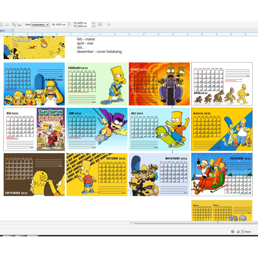 

Kalender Meja 2024 THE SIMPSONS Bart Calendar Cartoon bisa custom desain bebas