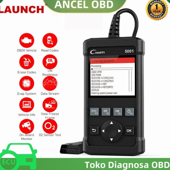 Launch CR5001 Alat Diagnostik Mobil OBD2 Scanner Pembaruan Gratis