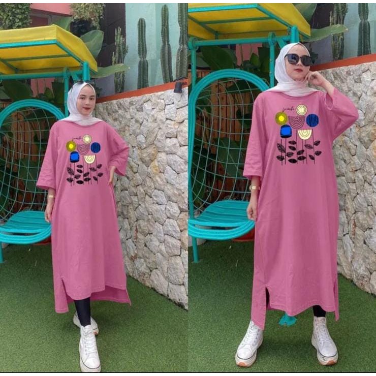 LONG TUNIK BASIC FLORA / OVERSIZE LONG TUNIK JUMBO  / TUNIK JUMBO