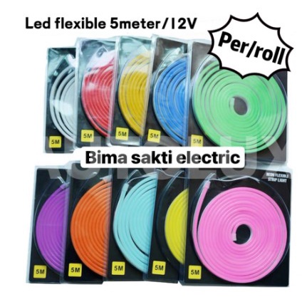 Neon Flex 12V 5Meter / Led Flexible 5M / LED Strip / Lampu selang