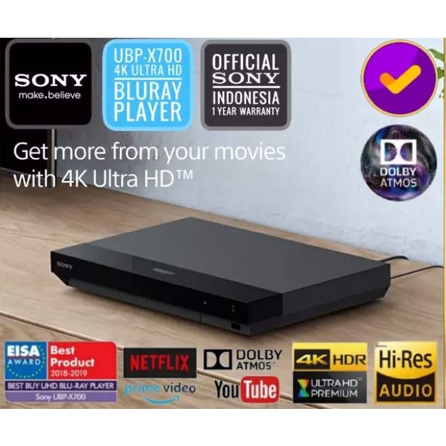 SONY 4K BLURAY UBP X 700 ULTRA HD UNIVERSAL DISC PLAYER WITH WIFI X700