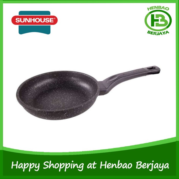 SUNHOUSE FRY PAN MARBLE 24CM SBD24 WAJANANTI LENGKET KOREA