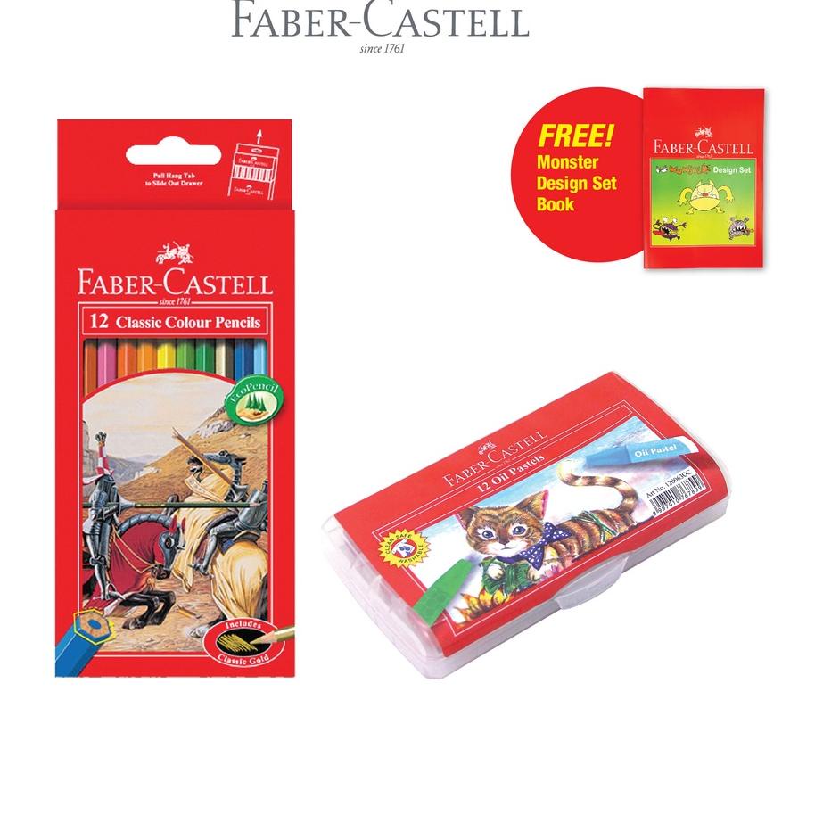 

New Faber-Castell Pensil Warna set 12 & Crayon set 12 Free Activity Book .. ..