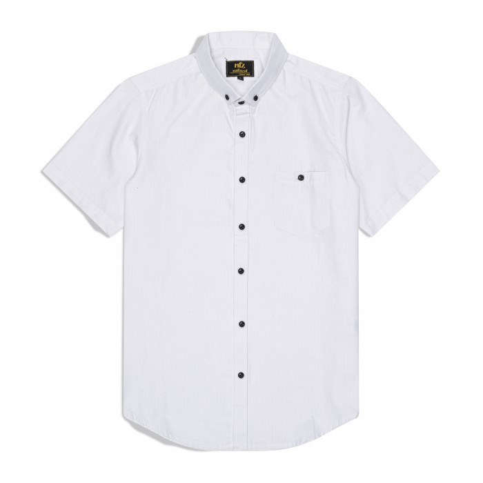 kemeja KEMEJA PUTIH PRIA LENGAN PENDEK POLOS CASUAL FORMAL HEM PRIA PREMIUM - Putih, M(L8O4) Kemeja 
