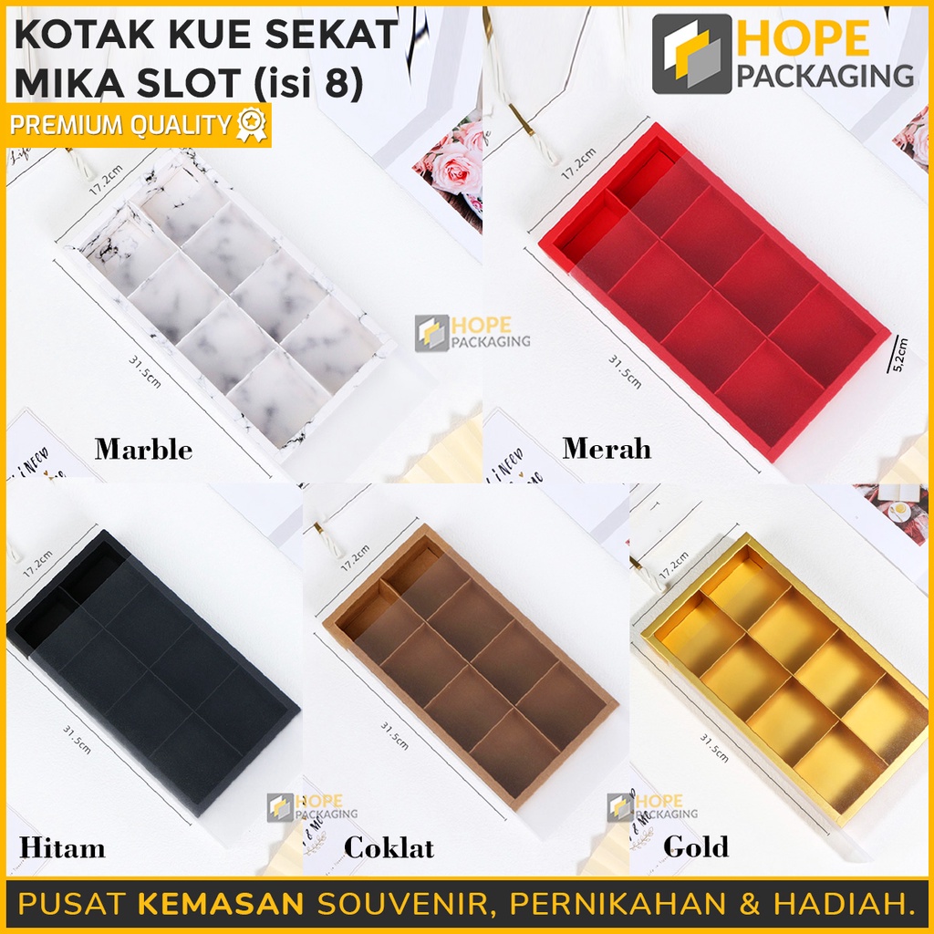 Kotak Kue Sekat Mika Slot 17.2x 31.5 cm / Box mika coklat / praline foodgrade gift sale Gift Box Mooocake Transparan