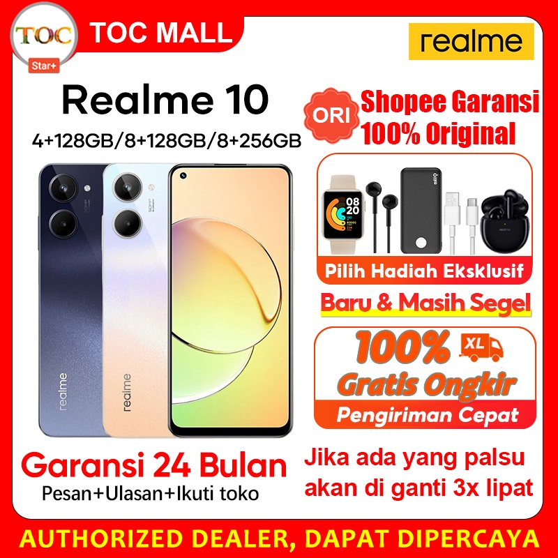 Realme 10 RAM 8GB ROM 256GB 6.4 inci Baterai 5000mAh 33W FastCharge Kamera 50MP realme 10 8/256gb 100% asli