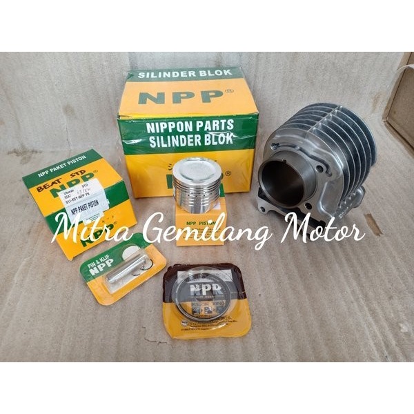 BLOK SEHER HONDA BEAT FI 2013 KOMPLIT DENGAN PISTON KIT MERK NPP