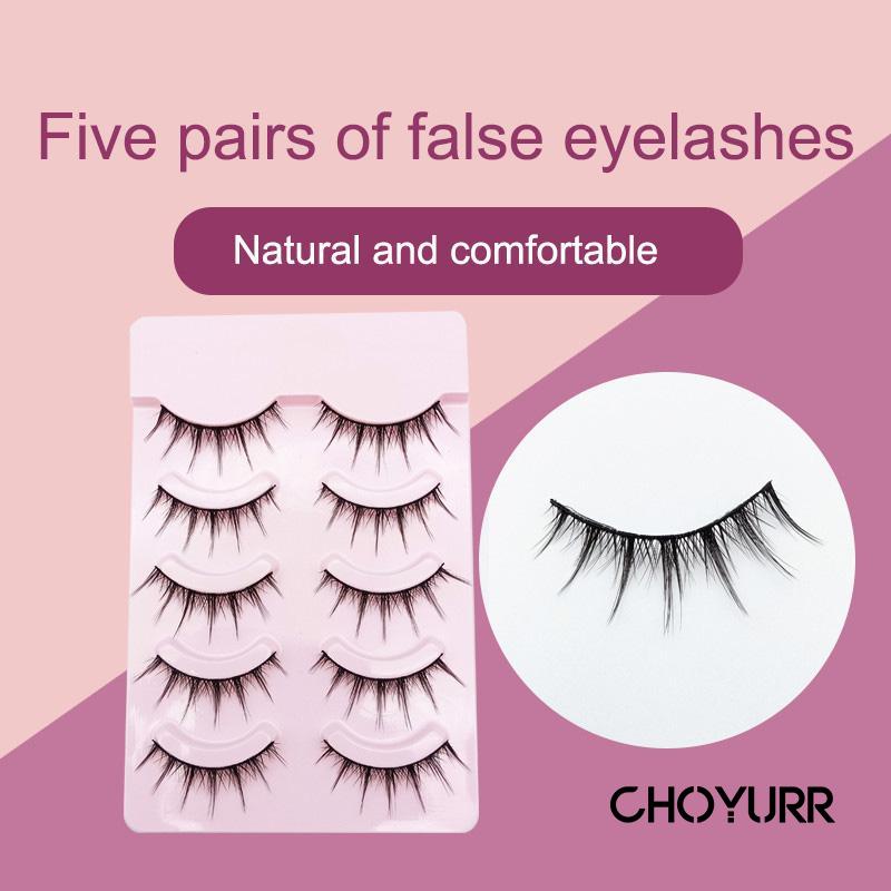 【COD】5 Pasang Bulu Mata Palsu Korea Natural / 3D Bulu Mata Palsu Dolly Eyelashes /  False Eyelashes 3D / Air False Eyelashes Comic Eye / Douyin Makeup Untuk Cosplay -CH