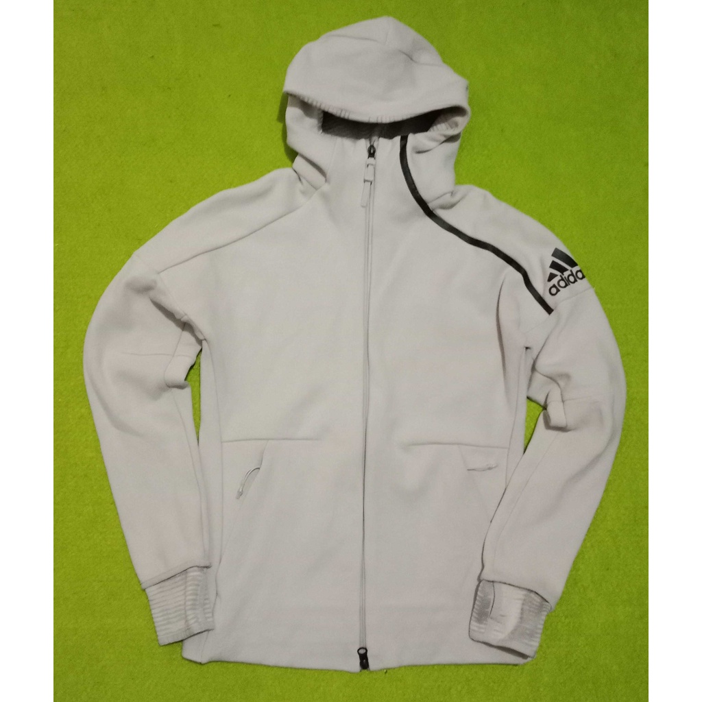 ADIDAS ZNE WHITE with BLACK STRIP HOODIE SECOND