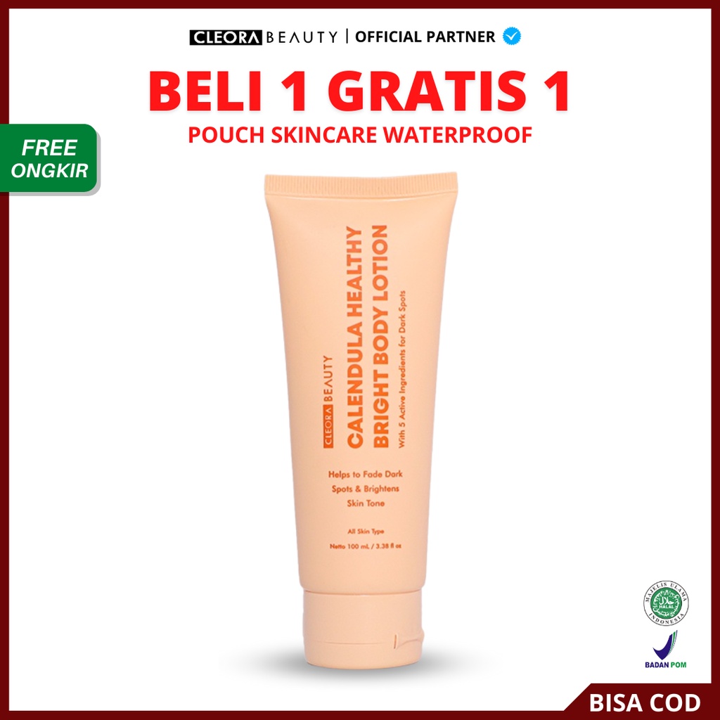 [ FREE GIFT ] Cleora Calendula Healthy Bright Body Lotion - Cloera Pelembab Tubuh Original BPOM