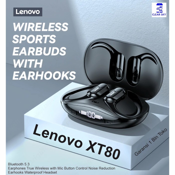 Lenovo Thinkplus XT80 TWS Earphone Bluetooth 5.3 Hi-Fi with Earhook