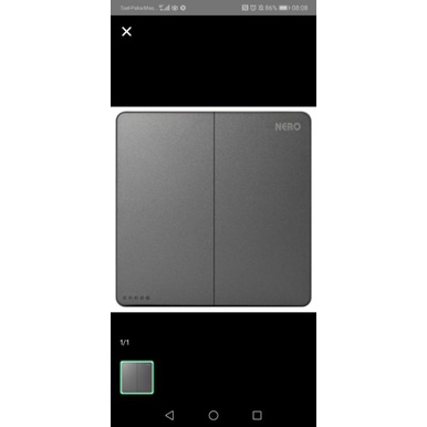 Saklar Seri Hotel Grey Nero /Saklar Double Switch Hotel Nero 2 Gang 2 Way