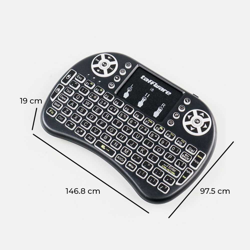 ( 100% BARANG ORI ) Taffware Air Mouse Wireless Mini Keyboard RGB 2.4GHz Dengan Touch Pad - I8