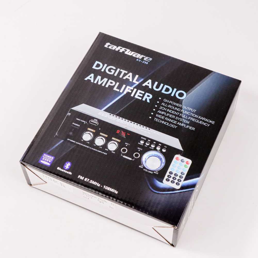 Taffware Bluetooth EQ Audio Amplifier Karaoke Home Theater FM 600W - AV-298BT - ELNK