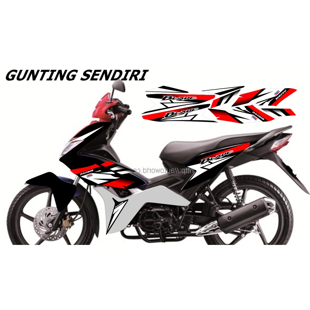 Jual STRIPING STICKER HONDA BLADE 110 BEBAS GANTI WARNA DAN TULISAN
