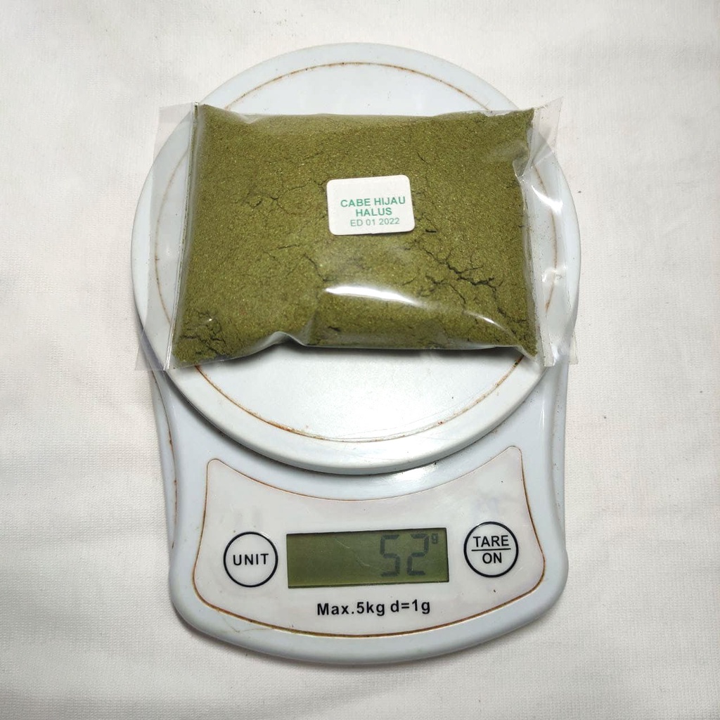 

BUBUK CABE HIJAU (HALUS) 50 GRAM REPACK
