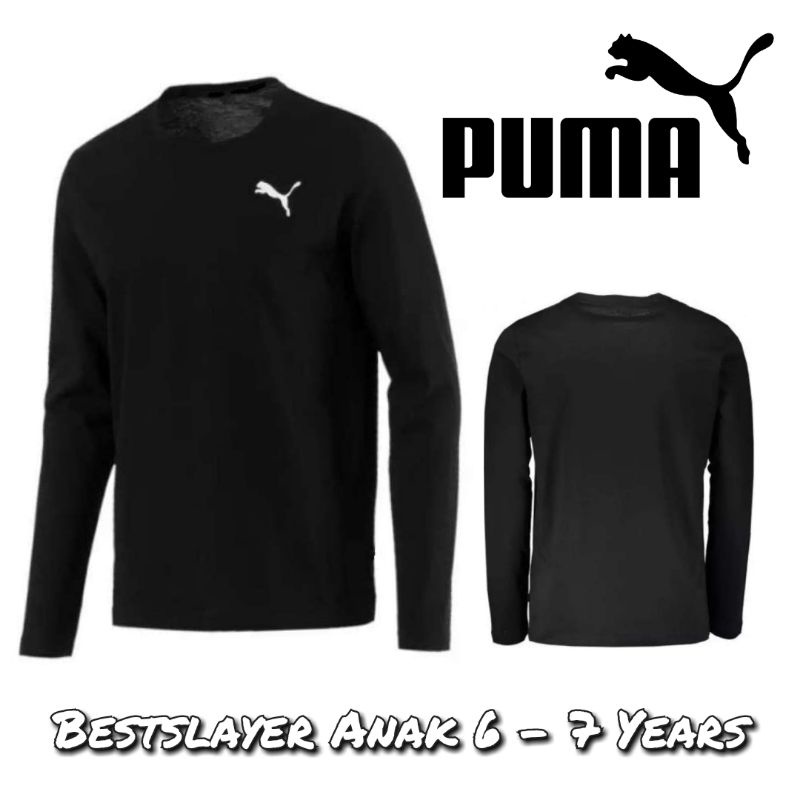 [ORIGINAL] Puma Kids Long Sleeve Tee - Kaos Lengan Panjang Anak Laki-Laki Dan Perempuan (UNISEX) Bla