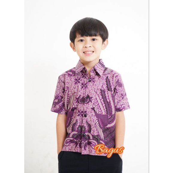 Couple Batik Ayah Dan Anak Laki-laki // Kemeja Batik Pria Dewasa Dan Anak Cowok Motif Iron Man Ungu