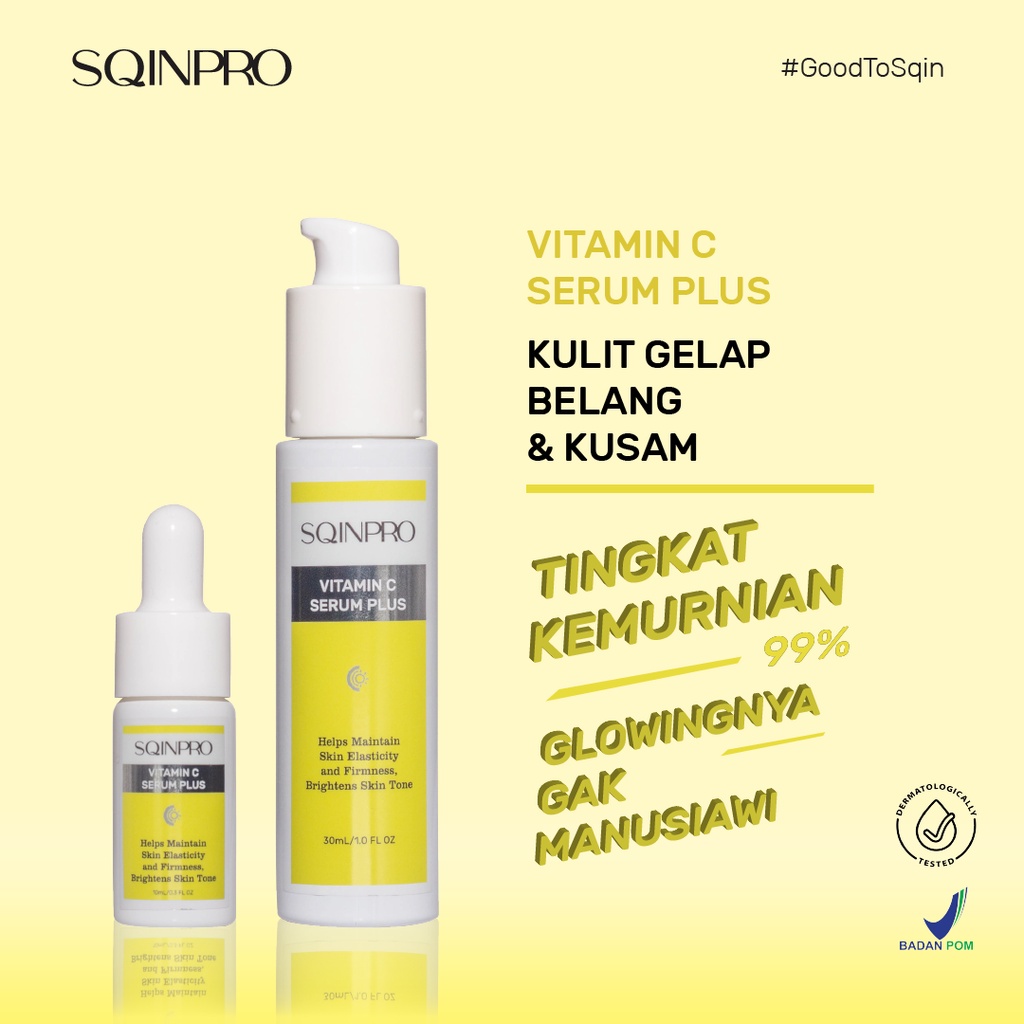Sqinpro Serum Vitamin C - Serum Pemutih Wajah - Serum glowing - Serum anti Aging - BPOM - 10 ml