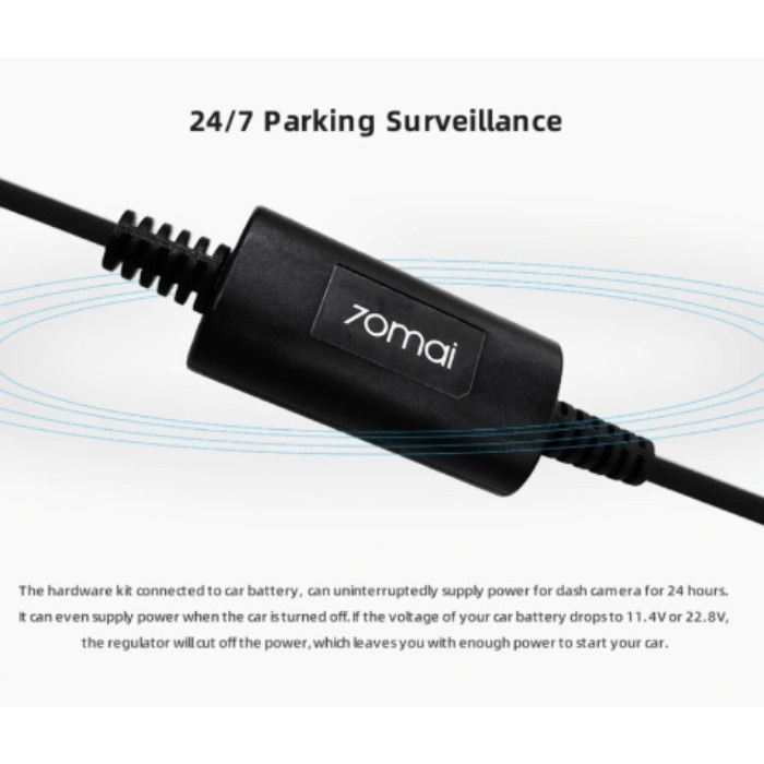 70mai Dash Cam Hardwire Kit 24 Hour Parking Surveillance Monitoring