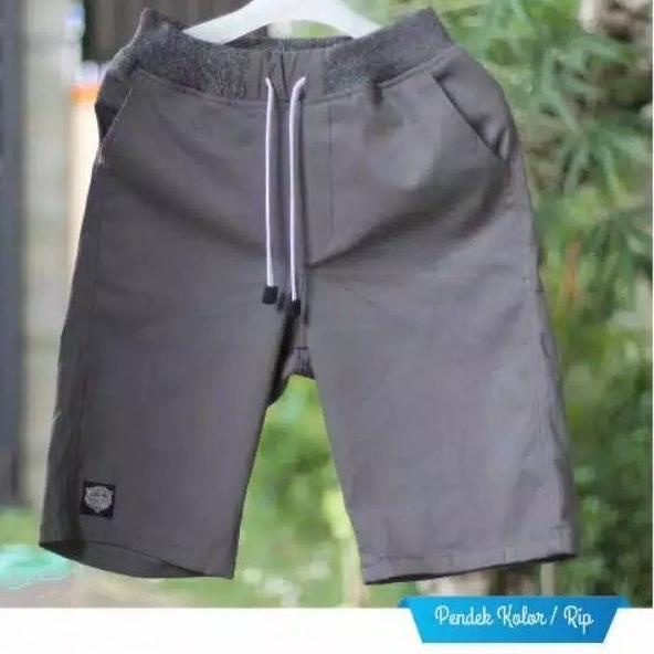 Borong Diskon CELANA PENDEK CHINOS PINGGANG KARET RNA ABU-ABU - CELANA PENDEK RIP - PRIA / NITA
