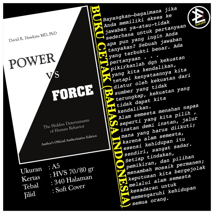 

Power vs. Force - David R. Hawkins (Buku Cetak)