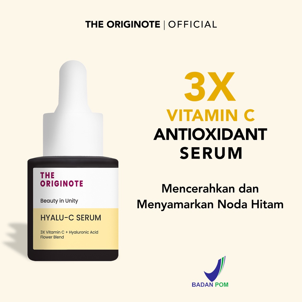 The Originote Hyalu-C Serum 20ml Serum Vitamin C Mencerahkan Kulit Wajah Kusam Meratakan Warna Kulit Menjaga Skin Barrier