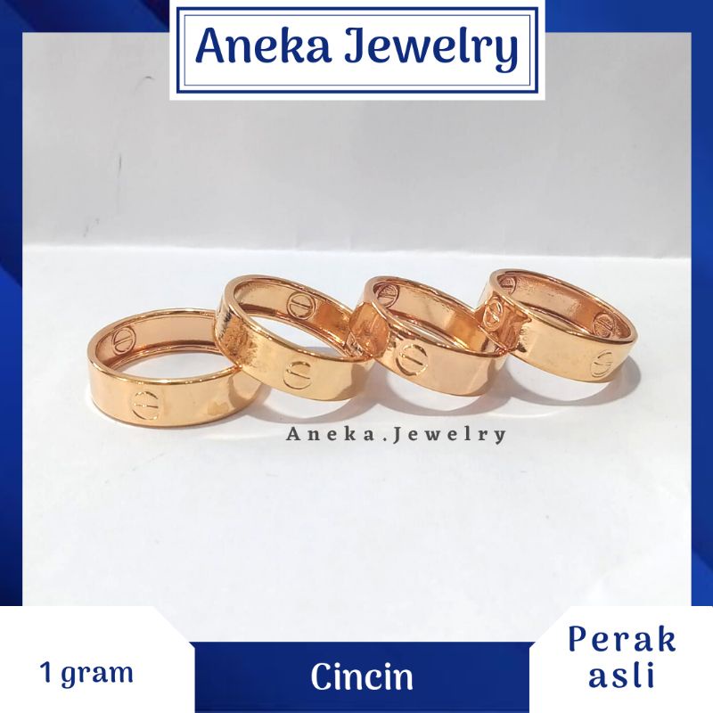 Cincin Bangkok Ukir, Sepuh Emas Kuning, Perak 925