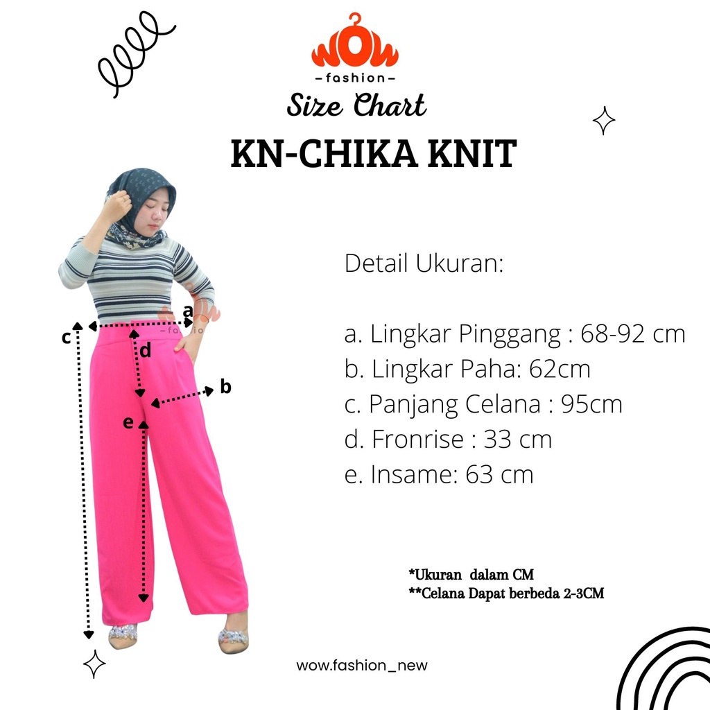 WOW-Kn Chika Kulot//Kulot Knit Premium//Celana Simple//Kulo Knit Wanita