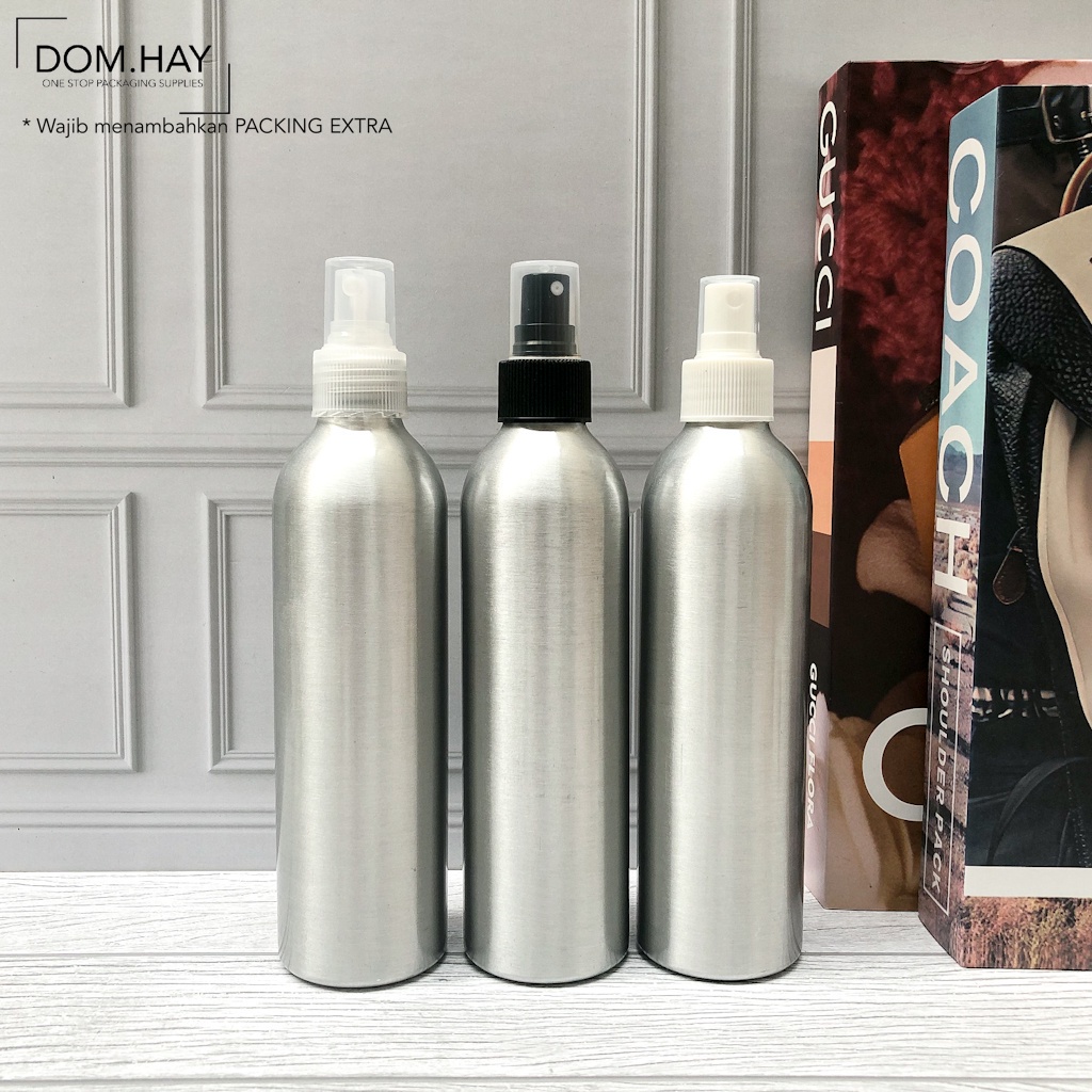 250ml Botol Aluminium  Tutup Spray Kemasan Packaging Anti Karat DH