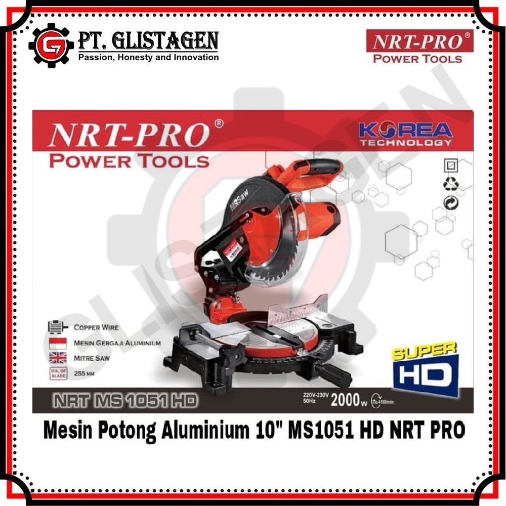 NRT-PRO MS1051 HD Mesin Gergaji Potong Aluminium Kayu Mitre Saw 10&quot;inch NRT PRO MS 1051 HD