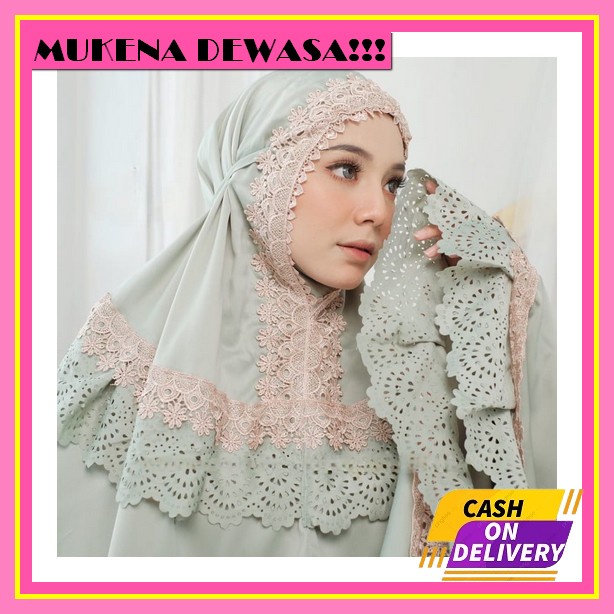 Mukena Dewasa Mukenah Mekenah Model Terbaru Mungkena Remaja Renda Premium Mewah Rukuh Mukena 2 In 1 