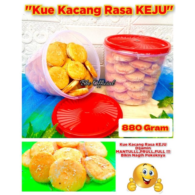 

KUE KACANG RASA KEJU Toples Polos 880 Gram