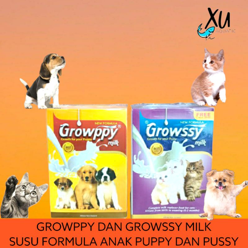 GROWSSY SUSU ANAK KUCING | GROWPPY SUSU ANAK PUPPY | SUSU ANJING DAN SUSU KUCING 1 BOX